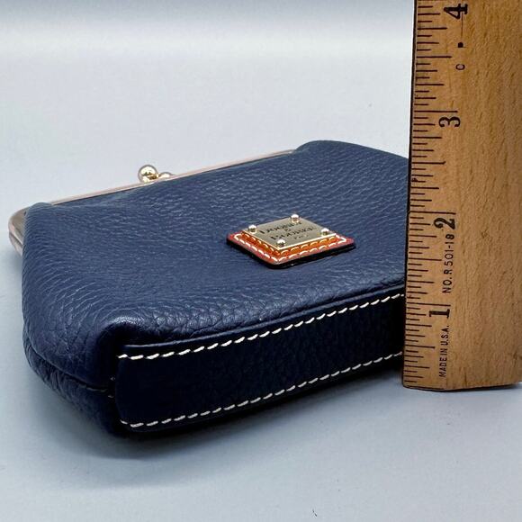 Dooney & Bourke Blue Pebble Grain Large Frame Kisslock Wallet Purse - Picture 7 of 7